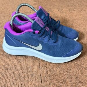 Nike Star Runner 3 GS Deep Royal Blue Fireberry Running Shoes DA2776-404 Size 5Y